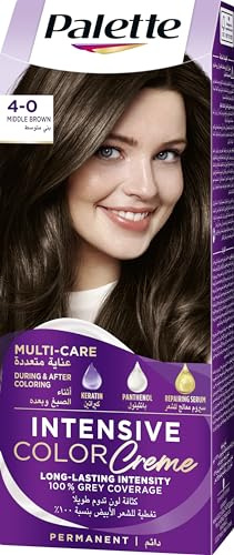 Schwarzkopf Palette Intensive Hair Colour Cream With Liquid Keratin - 4-0 Medium Brown 100 ML