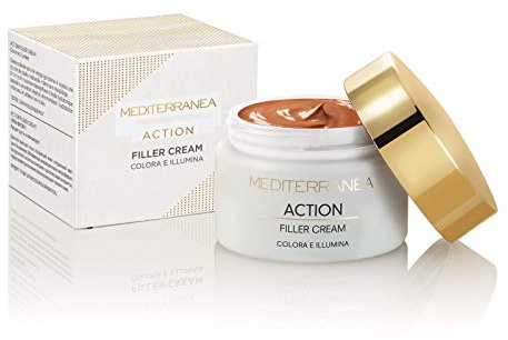 MEDITERRANEA COSMETICS Crema Viso Colorata Bonne Mine, Idratante, Illuminante e Anti-Età con Acido Ialuronico e Olio d’Oliva per una Pelle Luminosa e Naturale – 50 ml