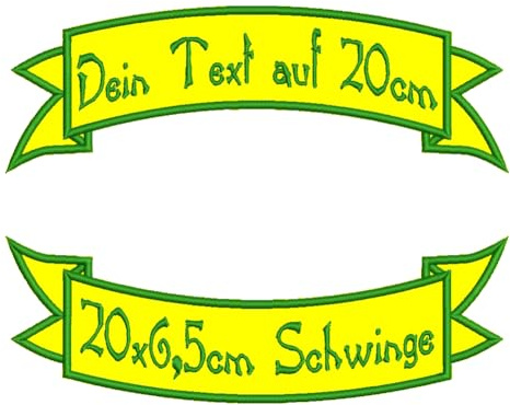 Aufnäher-Set obere + untere Schwinge S1 - viele Größen und Farben zur Auswahl - 20x6,5cm - personalisiert