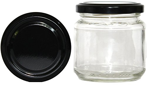 Germerott Bienentechnik 60 x Rundglas 212ml 250g mit 66er Twist-Off Deckel Schwarz