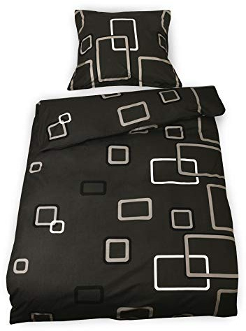 Beautissu Bettwäsche 135x200 Baumwolle 2teilig – 100% Baumwoll Bettwäsche-Sets 135x200 mit Reißverschluss – Ganzjahresbettwäsche Set 1x Bettdecken Bezug & 1x Kissenbezug 80x80 cm – Noa