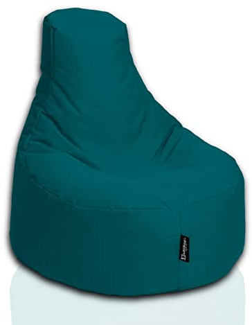 BuBiBag Gamer Sitzsack, Lounge Sessel, Gaming Sitzsäcke, Indoor & Outdoor Kissen für Kinder und Erwachsene (Petrol;Ø:80cm)