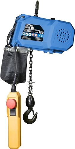 Güde Palan à chaîne électrique GEKZ 300 (230 V, 410 W de Puissance du Moteur (P1), Charge maximale de 300 kg, Longueur de chaîne de 3 m, avec arrêt d'urgence, Frein de Transmission mécanique de