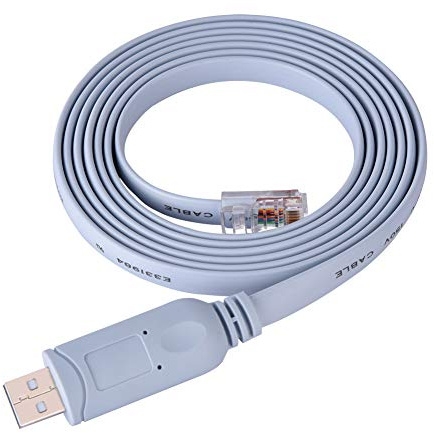 PUSOKEI USB2.0 Male to RJ45 Male Flat Cable,CAT5 Serial Console Cable,Suitable for routers,for for JUNIPER,for 3COM, routers/switches/AP wireless router