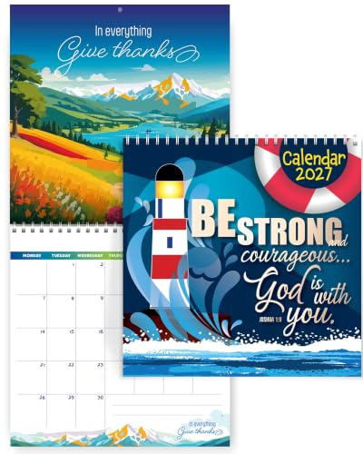 Christian Calendar 2026 - Christlicher Kalender 2026 Wandkalender mit Bibelversen. Christlicher Wandkalender 2026 auf Englisch, die ideale christliche Geschenkidee, von Just Cards