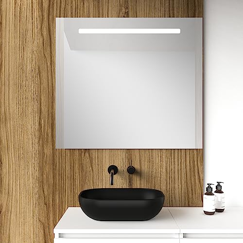 Baikal Espejo de Baño Rectangular | 90 x 80 cm | LED Frontal | Espejo con luz | Espejo con LED.