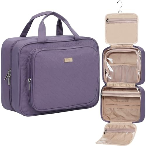 NISHEL Travel Toiletry Bag for Women Hanging Organizer Makeup Case Pockets