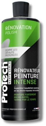 ProTechMC I Rénovateur Peinture Intense pour Voiture - Micro-Rayures, Oxydation - Polish - Ravive l'Éclat de la Carrosserie - Compatible Toutes Peintures, sauf Mates - Made in France - 500 ml