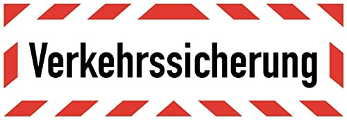 Aufkleber Warn Hinweis Verkehrssicherung Warnung Schild Folie selbstklebend | Größen wählbar Made in Germany, Größe: 45x15 cm