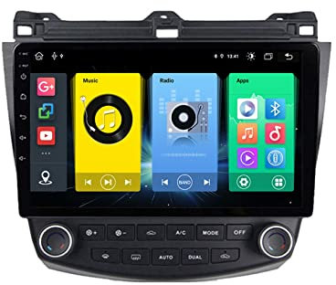 Andriod 10 Gps Navegación Para Accord 7 2003-2007 10 Inch Bluetooth Coche Gps Car Estéreo Receptor Video Bluetooth Espejo Enlace Con Pantalla Táctil Navegación Gps Pantalla ( Color : T300 1G 16G )