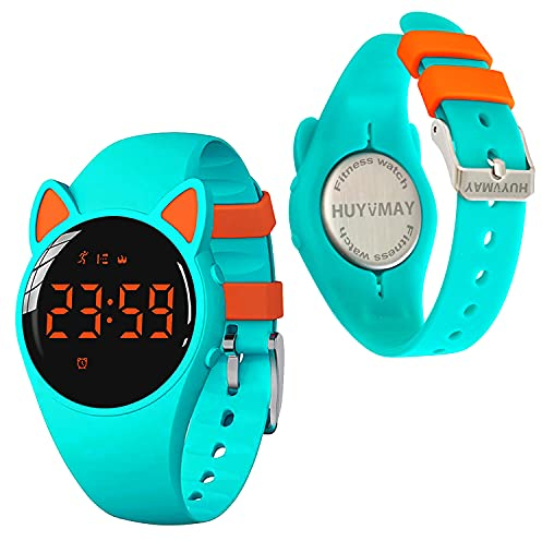 HUYVMAY Reloj rastreador de Fitness para niños, niñas, Adolescentes, sin aplicación, sin Bluetooth, Carga de 1 Hora para 20 días de Uso, Reloj podómetro Impermeable IP68 con Despertador