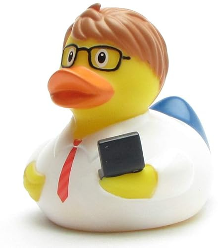 Duckshop IT-Entwickler Quietscheentchen L: 10 cm Merhfarbig Vinyl Badeente Schwimmt nicht aufrecht Quietscht leicht Unisex Baby, Toddler Badeenten-Schlüsselanhänger im Set