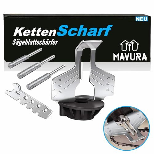 KettenScharf Sägeblattschärfgerät Kettenschärfer Kettensägen, (schärfer Set Kettenschärfgerät Kettensägenschärfer), Sägeketten Schärfgerät Kettensäge Kettenschärfen Aufsatz