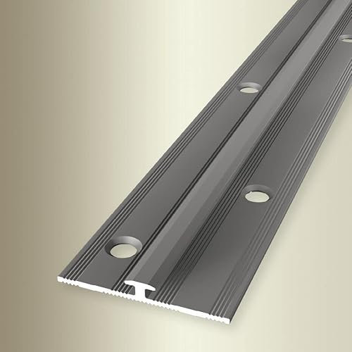 PROVISTON | Einfassprofil | Breite: 34 mm | Höhe: 2.5 mm | Länge: 2700 mm | Aluminium eloxiert | Abschlussprofil | Glatt | Edelstahl | Versetzt Versenkt Gebohrt