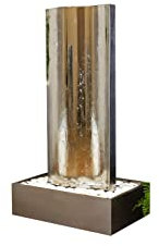 Giardini d'Acqua Parete d'Acqua Acciaio Inox 304 Inossidabile Dim Cm 70 x 50 x H 130 Muro Acquatico Fontana da Interno Base Solida Riflesso Relax Design Cascata Moderna