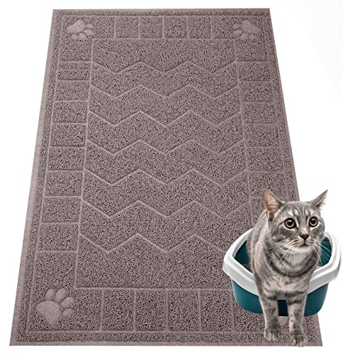 Motsamla Katzenstreu-Matte, Katzenstreu-Fangmatte, weich auf Kätzchenpfoten, 88.9x61 cm, Katzentoilette, Matte für sauberere Böden, wasserdicht, langlebig, große Größe Katzenklo für Kätzchen.