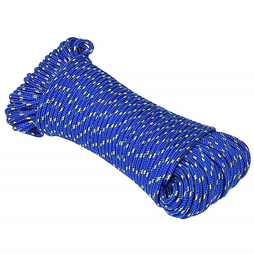 vidaXL Bootsseil Ankerleine Festmacher Tauwerk PP Leine Seil Tau Polypropylenseil Geflochten Flechtleine Blau 5mm 25m Polypropylen