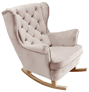 DomiMeble Schaukelstuhl für Wohnzimmer, Schlafzimmer - Schön und Komfortabel Relaxstuhl aus hochwertigem Holz gefertigt 92 x 84 x 104 cm