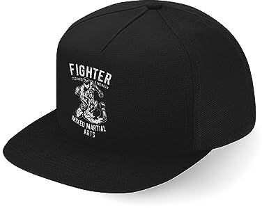 Lauthings Cappellino con visiera piatta per arti marziali miste, tecnica MMA, Nero , Etichettalia unica