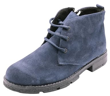 Kristian Shoes 2210 stivaletti da donna in pelle nabuk – realizzati a mano nell'UE – calda imbottitura, eleganti scarpe invernali da donna, stivali invernali di alta qualità per stile e comfort, Blu
