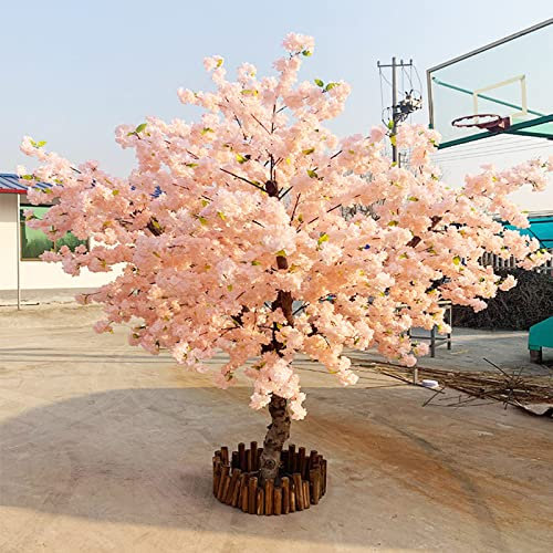Künstlicher Kirschblütenbaum, Sakura-Baum, weinender Kirschbaum, künstliche Kirschblüten-Kunstpflanzen, künstliche Bäume mit echten Holzstämmen und lebensechten Blättern, Nachbildung A-1,8 x 1,2 m,