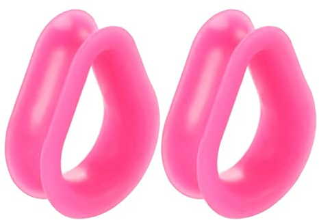 Bcughia Ohrring Tunnel Silikon 26mm Ohr Plug Flesh Tunnel Rosa Träne Form Ear Tunnel Set, 2 Stück