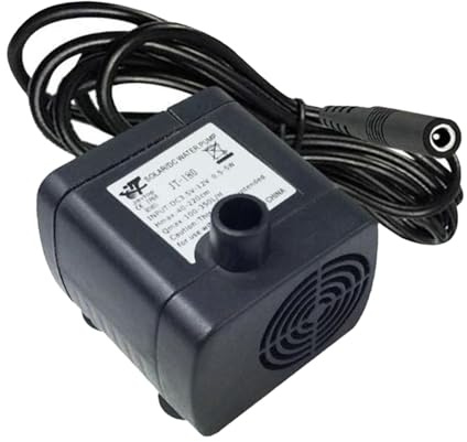 Colcolo Miniaturpumpe, leise Wasserpumpe, Heimtierbedarf, praktische, tragbare, leise Springbrunnenpumpe, Gleichstrompumpe für Aquarien, Schwarz 12V