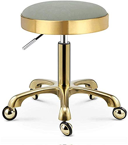 LXGJSQY Drehhocker Sattel auf Rolle, Arbeitshocker Sattelsitz mit grüner PU-Kunstleder-bezogener Sitzfläche, Sitzhöhe ca. 45-55 cm, bis 160 kg, dekorativer Hocker für Büro-Esszimmer (Farbe: B)