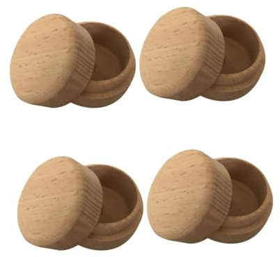 BESTYASH 4pcs Elegant Wooden Jewelry Organizer Box Wedding Ring Storage Box Mini Ring for Engagement for Keeping Earrings