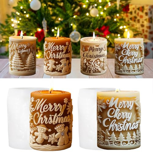 2 Stück Kerzenform Silikon Weihnachten Kerzenformen zum Gießen Silikon Schneeflocke Kerzenform Silikonform Kerze Kerzengießform Kerzen Silikonform Candle Mold Kerzen Formen für Weihnachten Deko (B)