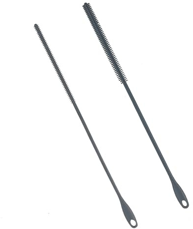2 Pièces Goupillon Paille Silicone, Nettoyeur Pliable Réutilisable Brosse Crevasses, pour Paille Smoothie Métal Verre (Gris Foncé)