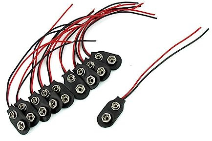 HOMSFOU Connettore Per Batteria Da 9v Tipo i Con Morsetto e Cavo 10 Cm, Set Da 10 Clip Per Batteria, Adatto Per Alimentazione Led e Dispositivi Elettronici