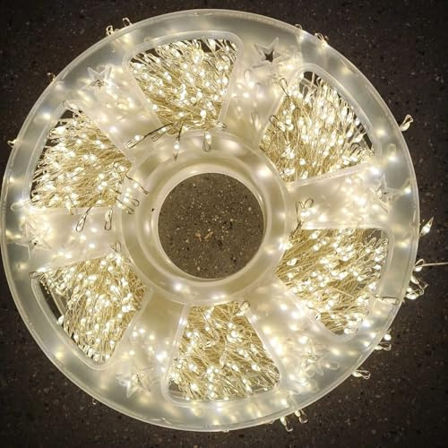 Luces de atmósfera de decoración navideña, cadena de luces de petardo de alambre de cobre LED Cadena de luces de hadas, luces de atmósfera for árbol de Navidad, decoración de fiesta(Warm white silver,