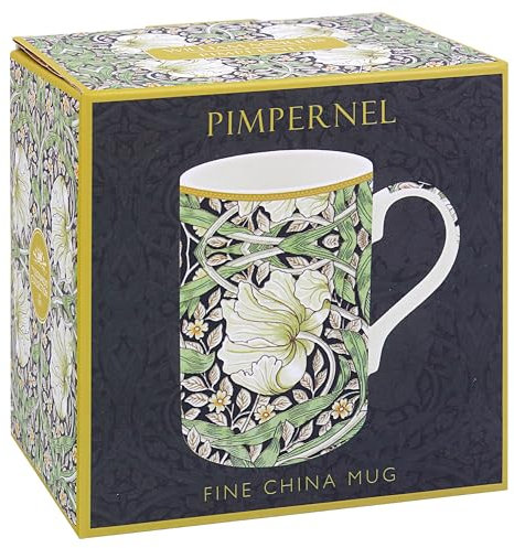 The Leonardo Collection William Morris Pimpernel Mug for Home & Kitchen | Stylish Ceramic Mugs for Tea & Coffee | Lovely Cup Set for Mens Gifts & Birthday Gifts for Women