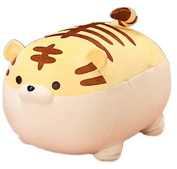 BESTonZON Tiger Plüschtier Kuscheltiere Das Tier Bettkissen Mädchen Kinderkissen Mädchenspielzeug Kinderspielzeug Entzückende Plüschpuppen Plüschtiger Tierplüschtiere Daunen Baumwolle Gelb