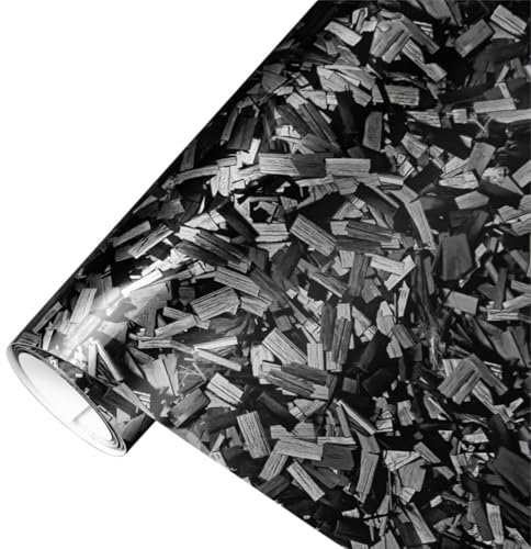 CompraFun Forged Carbon Folie, Autofolie aus Vinyl Selbstklebend Blasenfrei, Auto Folierung Folie für DIY Dekoration Auto Motorrad Fahrrad Lackschutzfolien (Grau Glanz, 30 x 150CM)