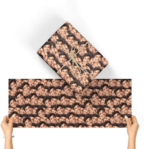 2 Stück Personalisierte Geburtstag Geschenkpapier - Personalisierte Foto Geschenkpapier - Geschenkpapier mit Ihren Foto und Namen Bedruckt - Perfekt für Geburtstag Weihnacht Party Dekoration 70x50 cm