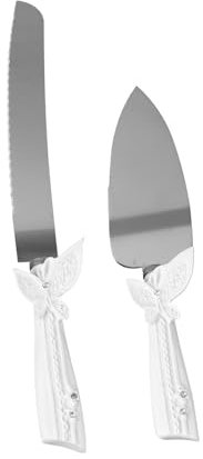 BRIGHTFUFU 2pezzi Servire Torta Nuziale Con Decorazioni Farfalla Utensili Eleganti Per Matrimonio e Anniversari e Resistenti e Duraturi