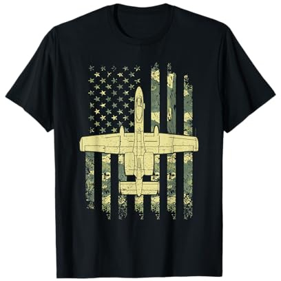 Militärische A-10 Warzenschwein Thunderbolt Flagge USA Camouflage T-Shirt