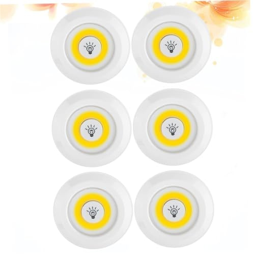 Veemoon 6 Stück Cob Schrank Nachtlicht mit Fernbedienung, 1w, 16 Leds | Nachtlicht Schranklicht Kleiderschrank, Stufenlos Dimmbar, ohne Batterie, 80-120 Lm