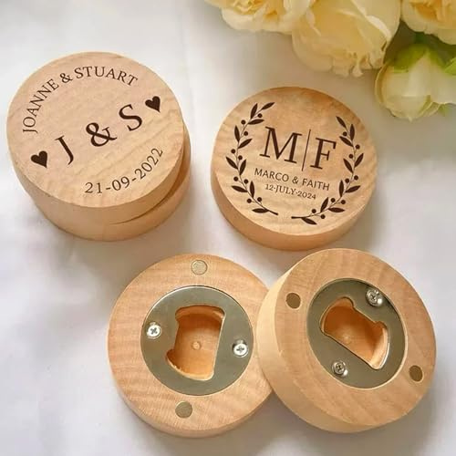Personalisierter Magnetischer Flaschenöffner Aus Holz Hochzeitsgeschenke Und Geschenke Individuell Gravierter Kühlschrankmagnet Aus Holz Hochzeit(50pcs)