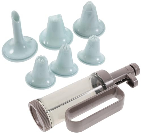 MUCKLILY Cookie Press Kit 9.06 Inch Ergonomic Grip Biscuit Maker with Multiple Nozzles Dessert Decorating Syringe Set for Easy Home Baking and Pastry Decoration