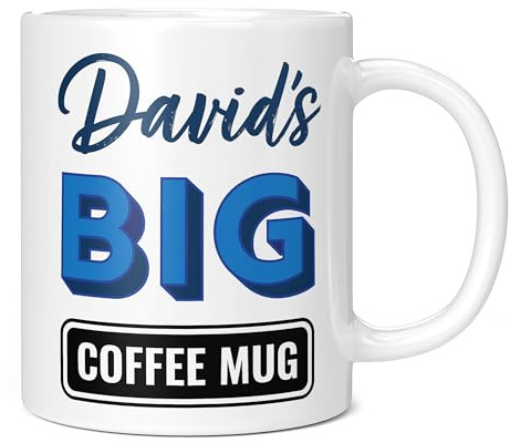 Mug Monster - Personalised Name Big Coffee Mug, Custom Father's Day, Customisable Birthday Present for Him, Giant Mugs for Men, Huge Cup Hot Drinks, Oversized Coffee Cup, Extra Large Ceramic