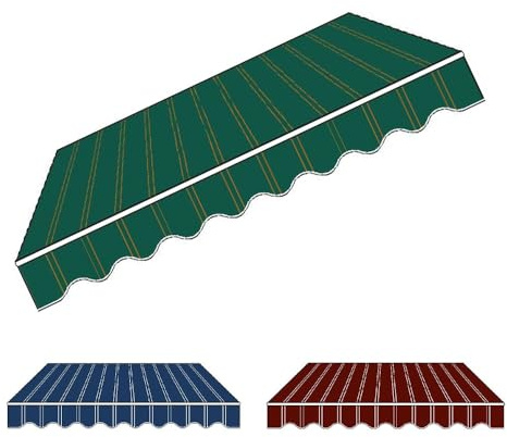 Tenda da sole retrattile per patio, 3 x 2 m, impermeabile, in poliestere, con mantovana in tela a righe verdi per giardino e terrazza
