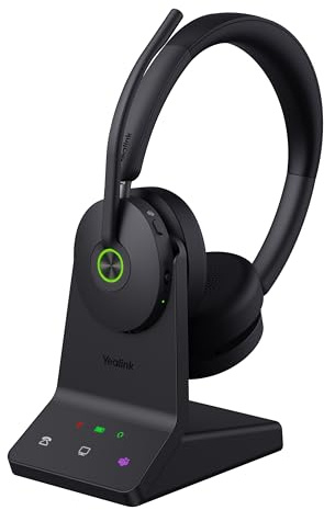 Yealink WH68 DECT & Bluetooth kabelloses Dual Headset | Microsoft Teams Zertifiziert | mit Workstation