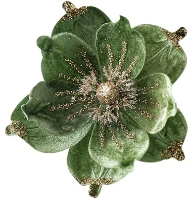 Tulipanes Artificiales Como Real Una mirada a su árbol de Navidad con decoraciones navideñas Flores de Navidad: Impresionantes decoraciones de magnolia artificial Telas Decoraciones de baño (E