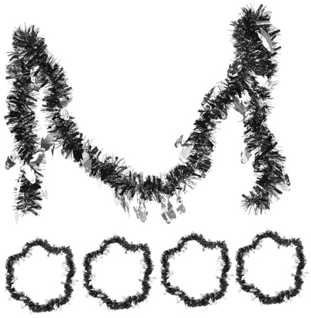 INOOMP 5 Pezzi Pz Ghirlande Lametta Halloween Metri Glitterate Decorazioni Appese per Festa Casa Atmosfera Spettrale