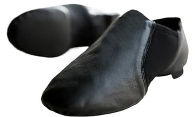 Slip On Dance jazzdansskor barn vuxna kvinnor män mage modern balett gym jazziga sneakers för scenframträdanden, Svart, 44