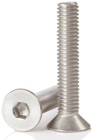 GuoYomm 10 Stück M6 x 80 mm Senkkopfschrauben Edelstahl 304 Innensechskant Schrauben，Edelstahlschrauben DIN 7991 Senkkopf Innensechskant A2 V2A VA
