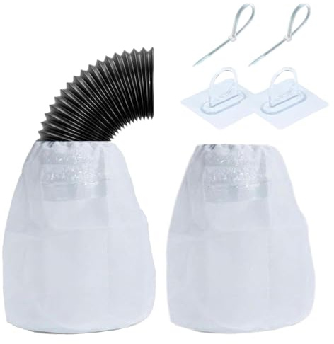 Luddfångare för torktumlarventilation | Förpackning med 2 återanvändbara interna fällfilter av hållbart nät för tvätt, diskbänk och ventilationsgaller | idealiskt,